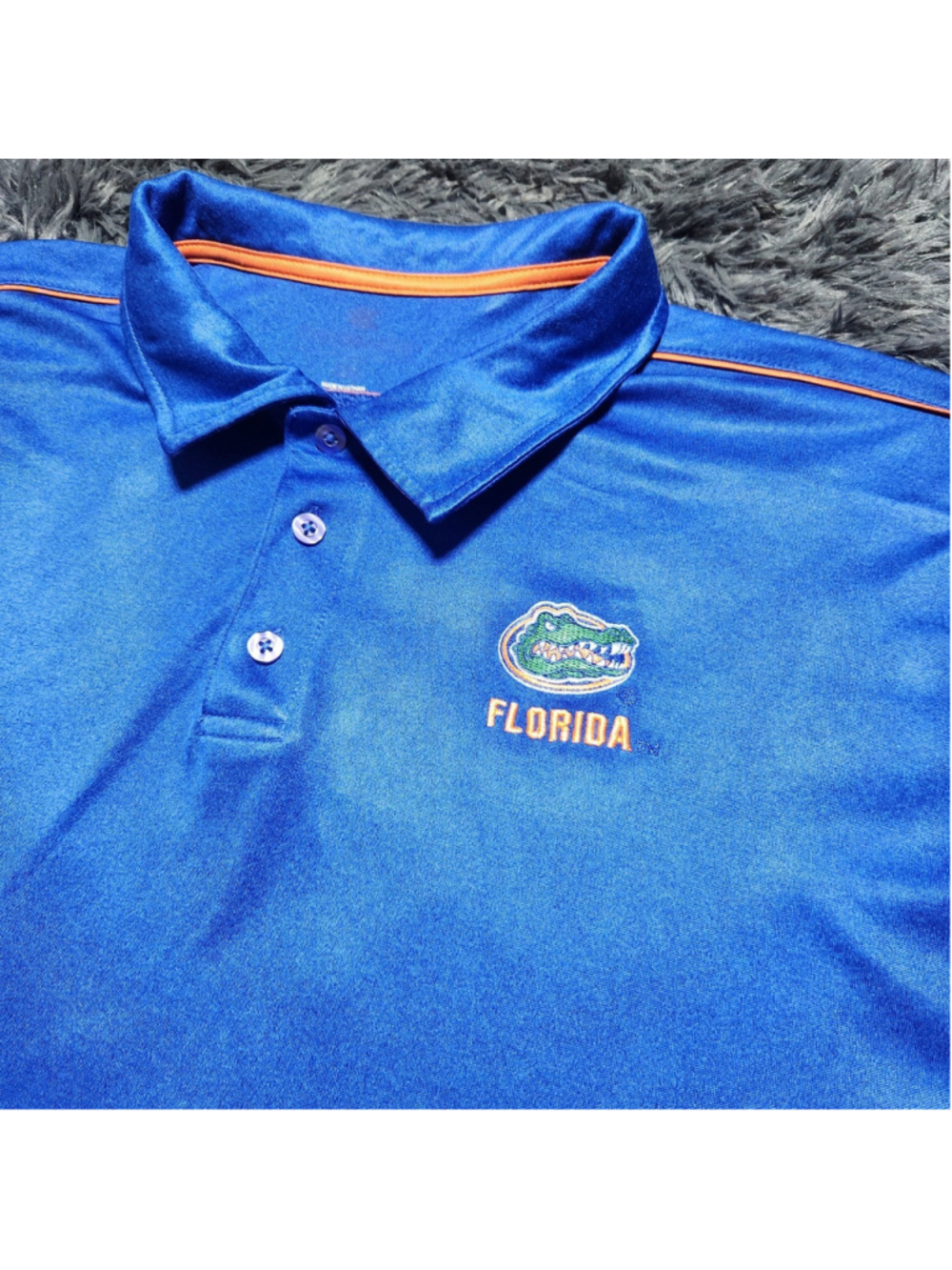 UNIVERSITY OF FLORIDA GATORS POLO SHIRT BLUE COLOSSEUM QUICK DRY MENS XXL